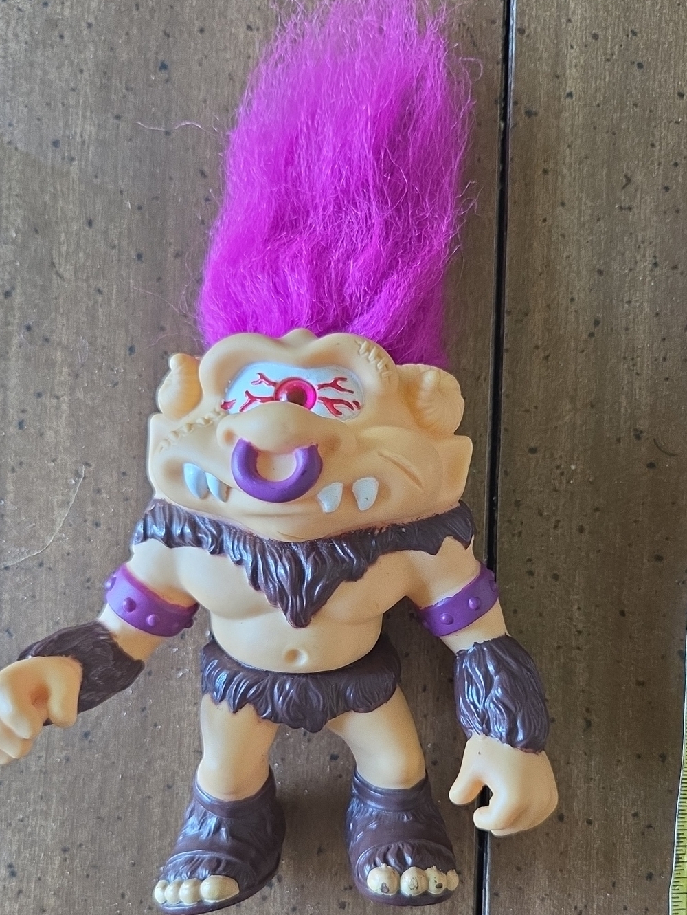 Troll Rare Cyclop Pink Hair Purple Accents Monster Figure.
